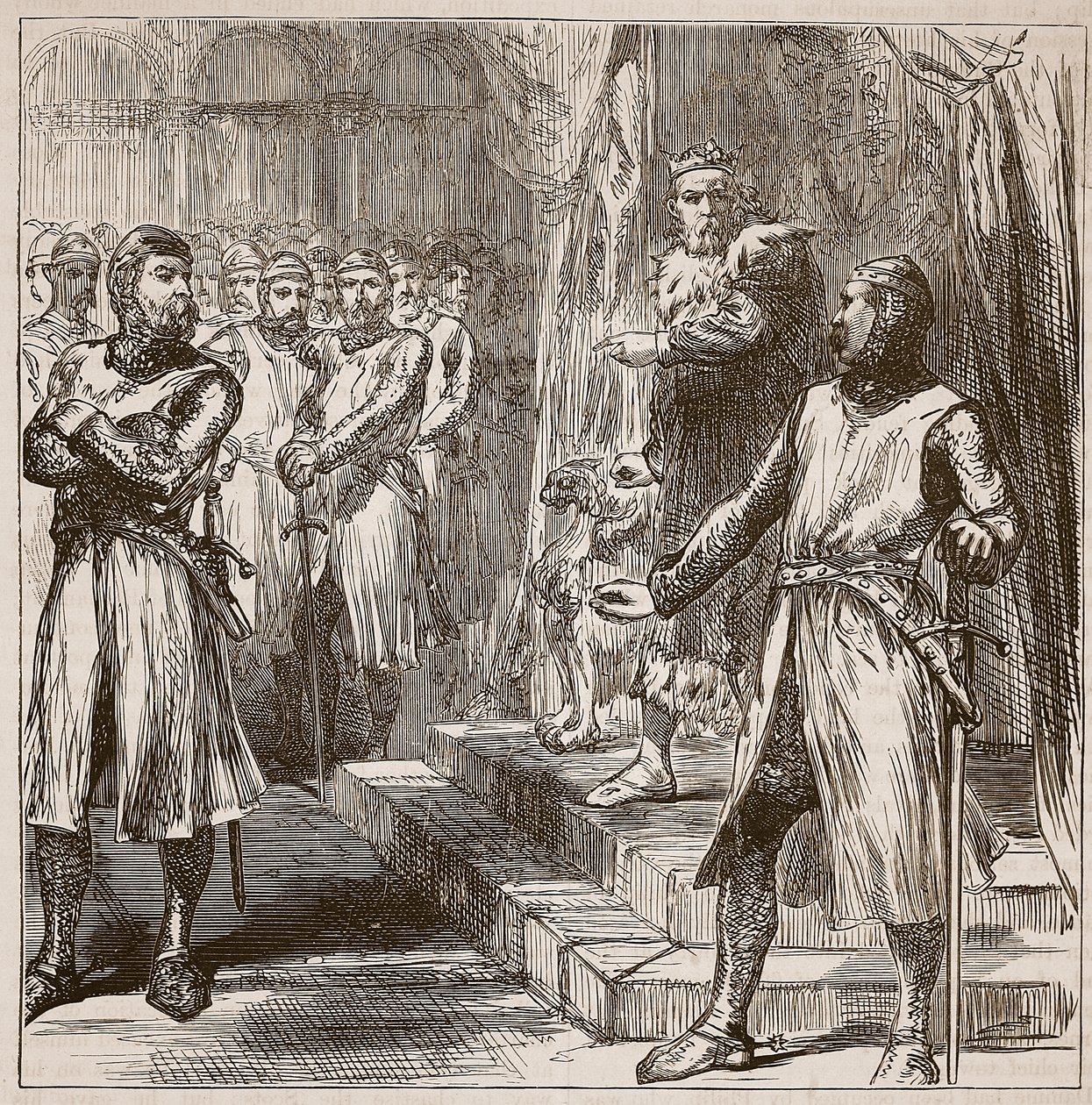 Révolte des barons contre le roi, illustration de Cassells Illustrated History of England - English School