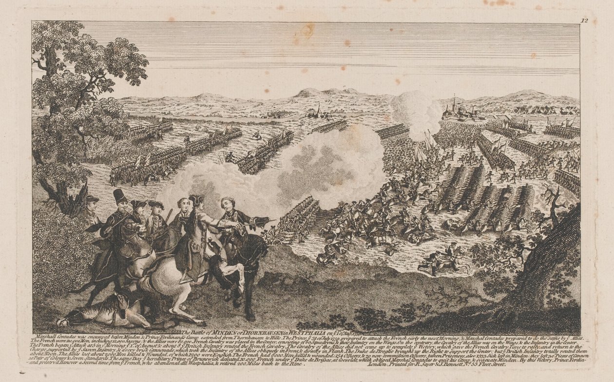 ?La bataille de Minden ou Thornhausen en Westphalie le 1er août 1759? - English School