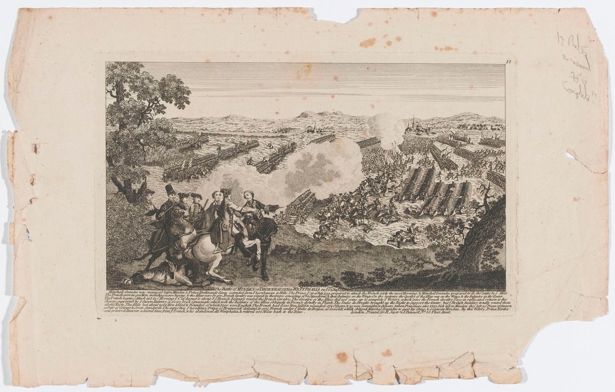 La Bataille de Minden ou Thornhausen en Westphalie le 1er août 1759? - English School