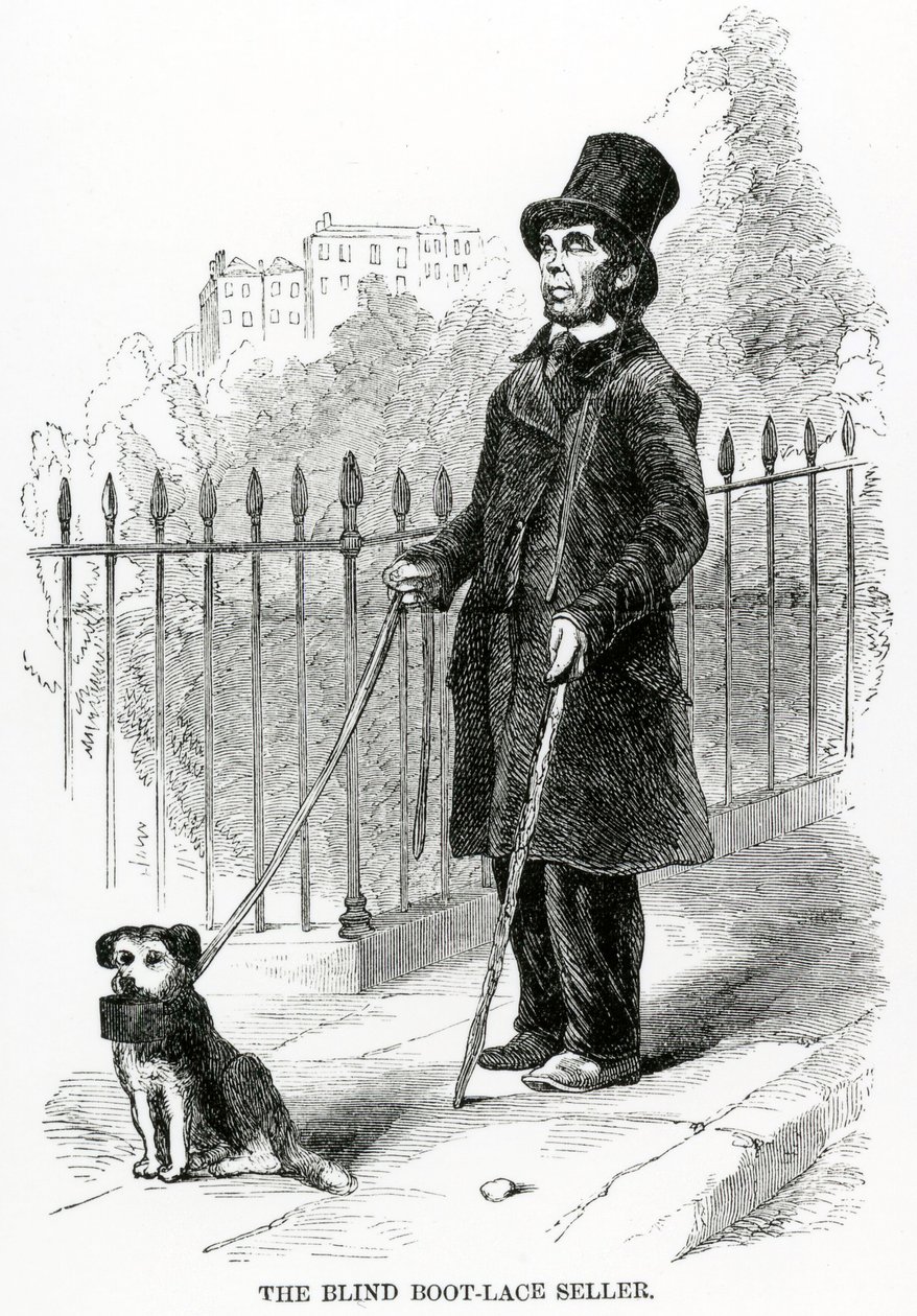 Le vendeur de lacets aveugle, vers 1840 - English School