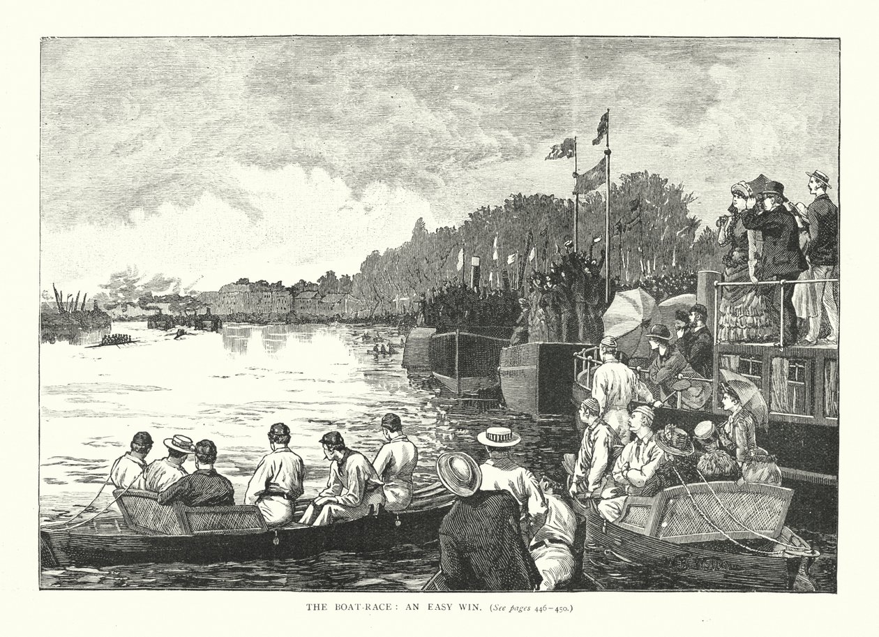 La course de bateaux, une victoire facile (gravure) - English School