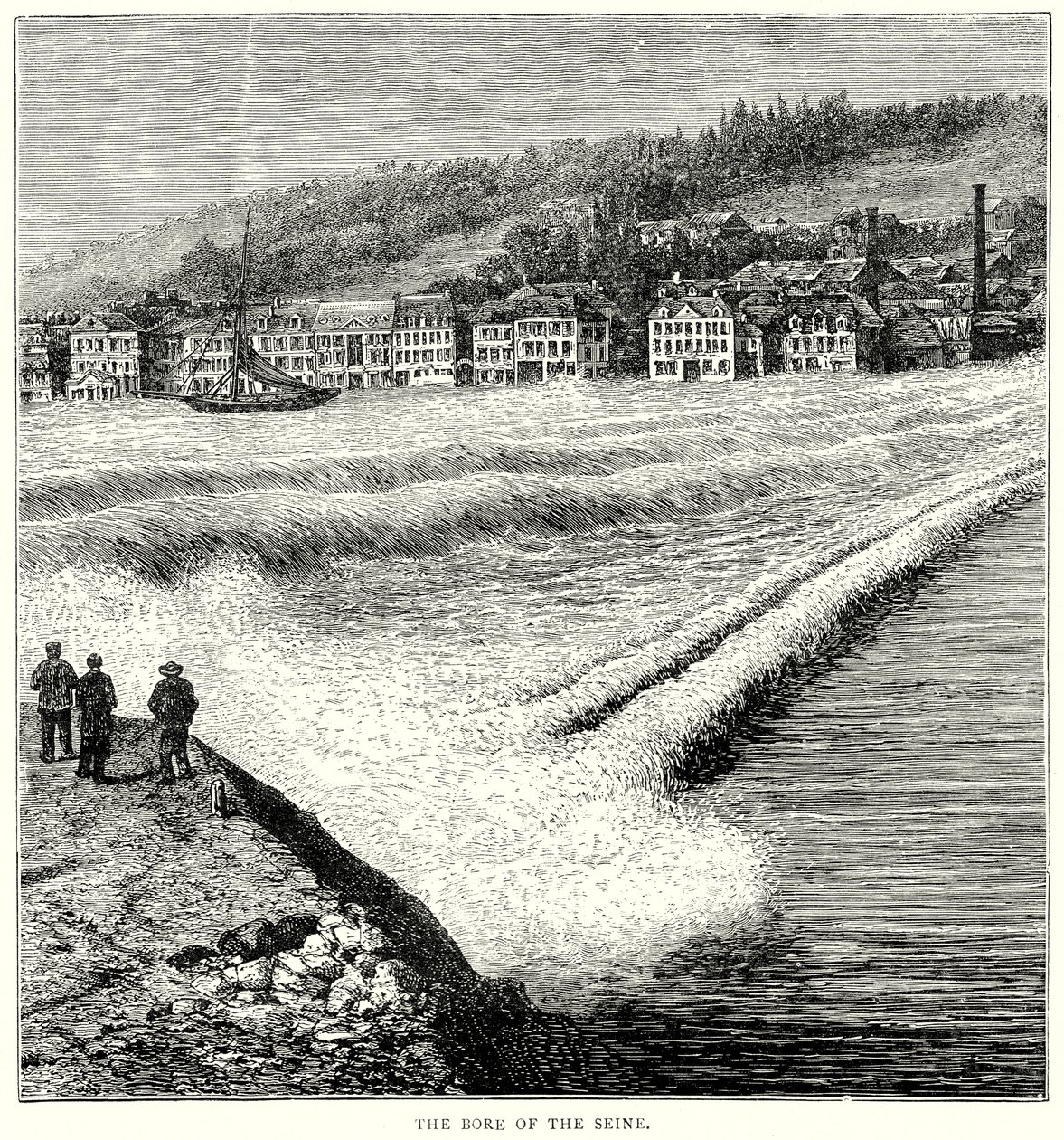 Le mascaret de la Seine (gravure) - English School