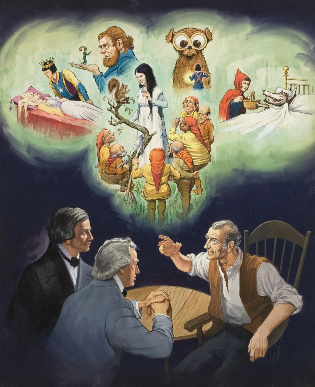 Les frères Grimm (gouache sur papier) - English School