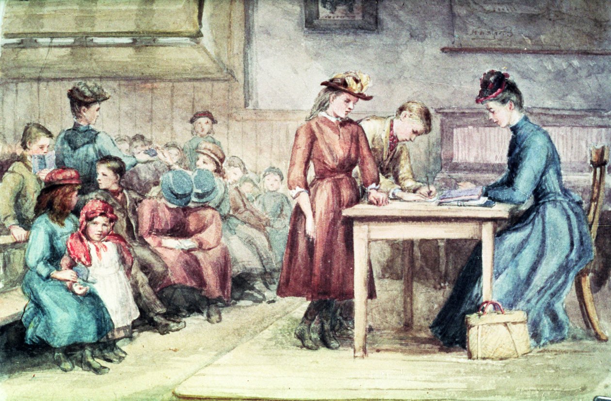 La Salle de classe, vers 1880 - English School