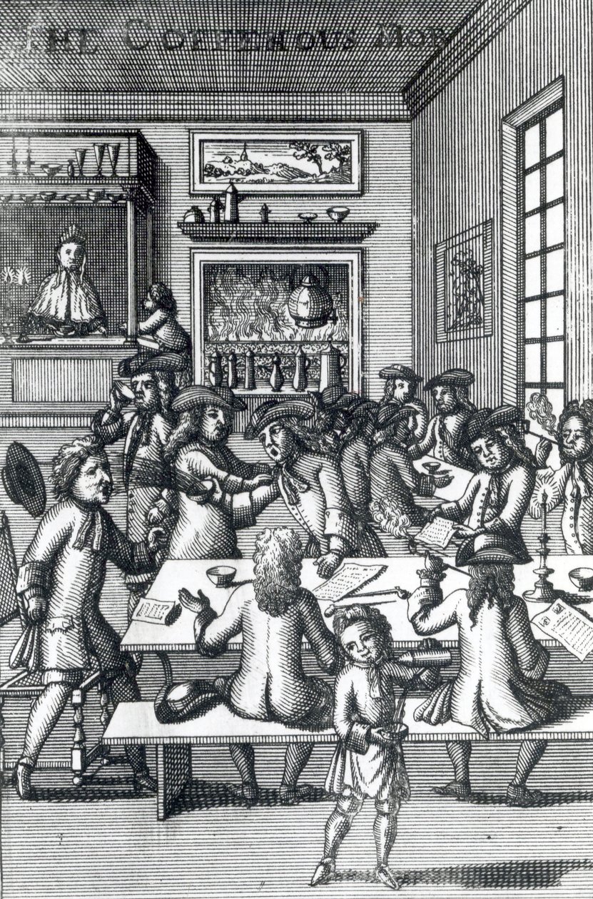 La foule du café, par Edward Ward, tiré de Vulgus Britannicus - English School
