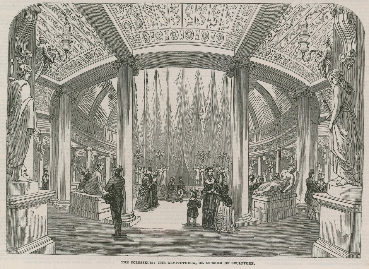 Le Colisée - La Glyptothèque, ou musée de la sculpture (gravure) - English School