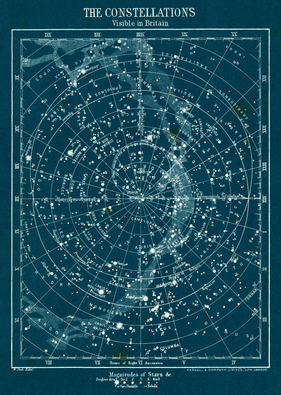 Les Constellations (lithographie couleur) - English School