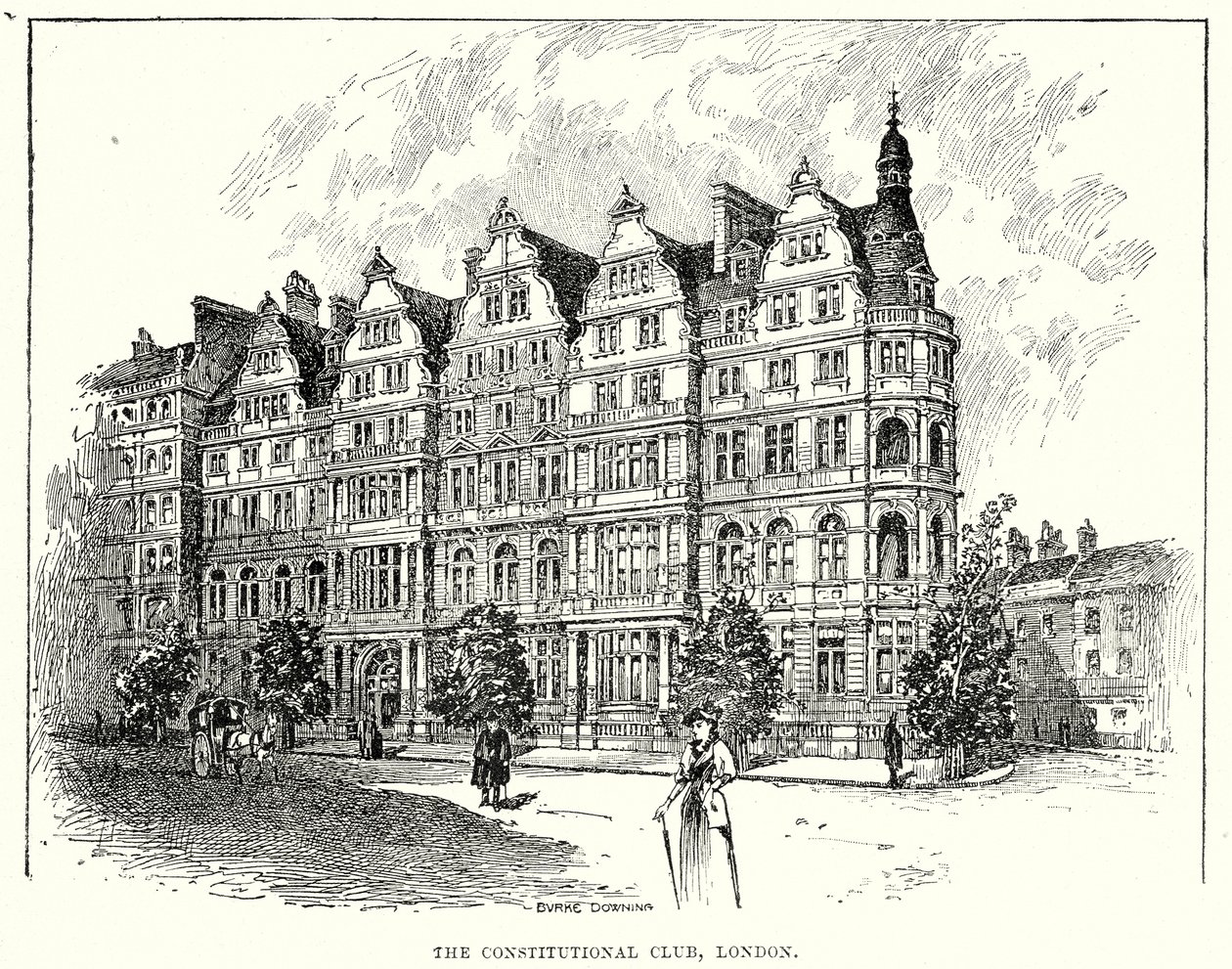 The Constitutional Club, Londres (gravure) - English School