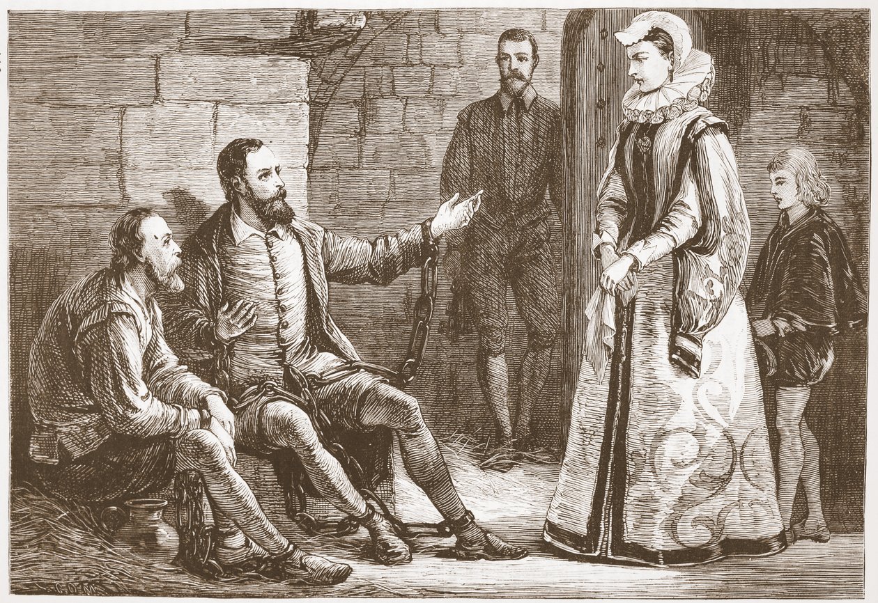 La comtesse de Reux visitant De Bray et La Grange en prison, illustration de L