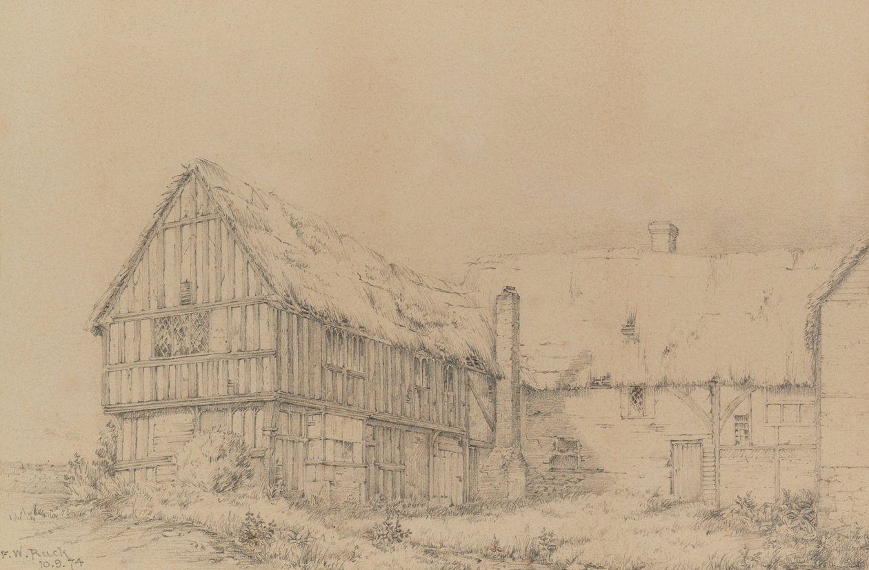 Le Court Lodge à East Farleigh, près de Maidstone, vers 1874 - English School