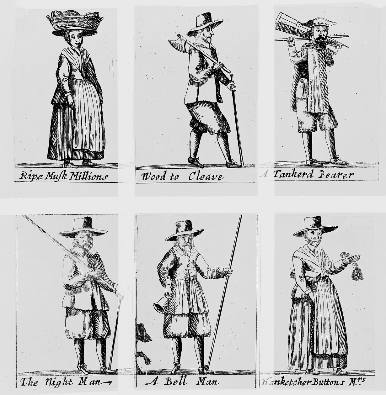 Les cris de Londres, 1655 - English School