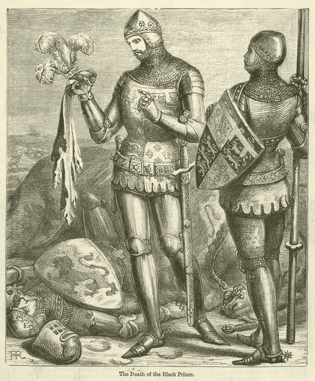 La mort du Prince Noir (gravure) - English School