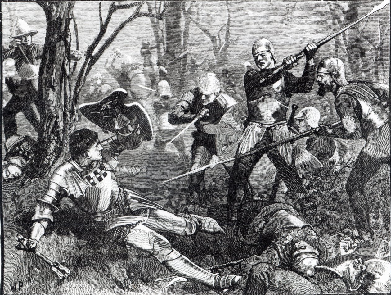 La mort du faiseur de rois à la bataille de Barnet, vers 1880 - English School