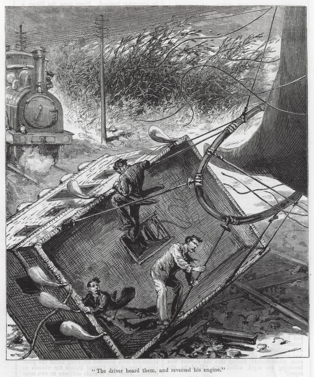 "Le conducteur les a entendus et a fait marche arrière" (gravure) - English School