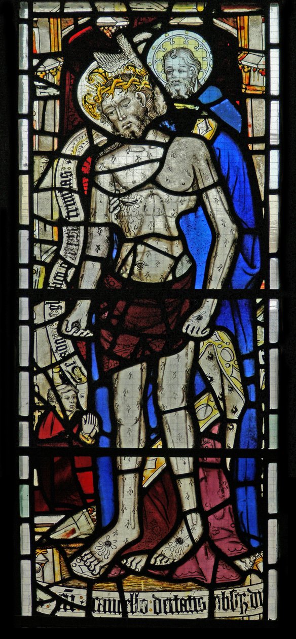 La fenêtre Est (Ew) représentant la Trinité et le donateur John Walker - English School