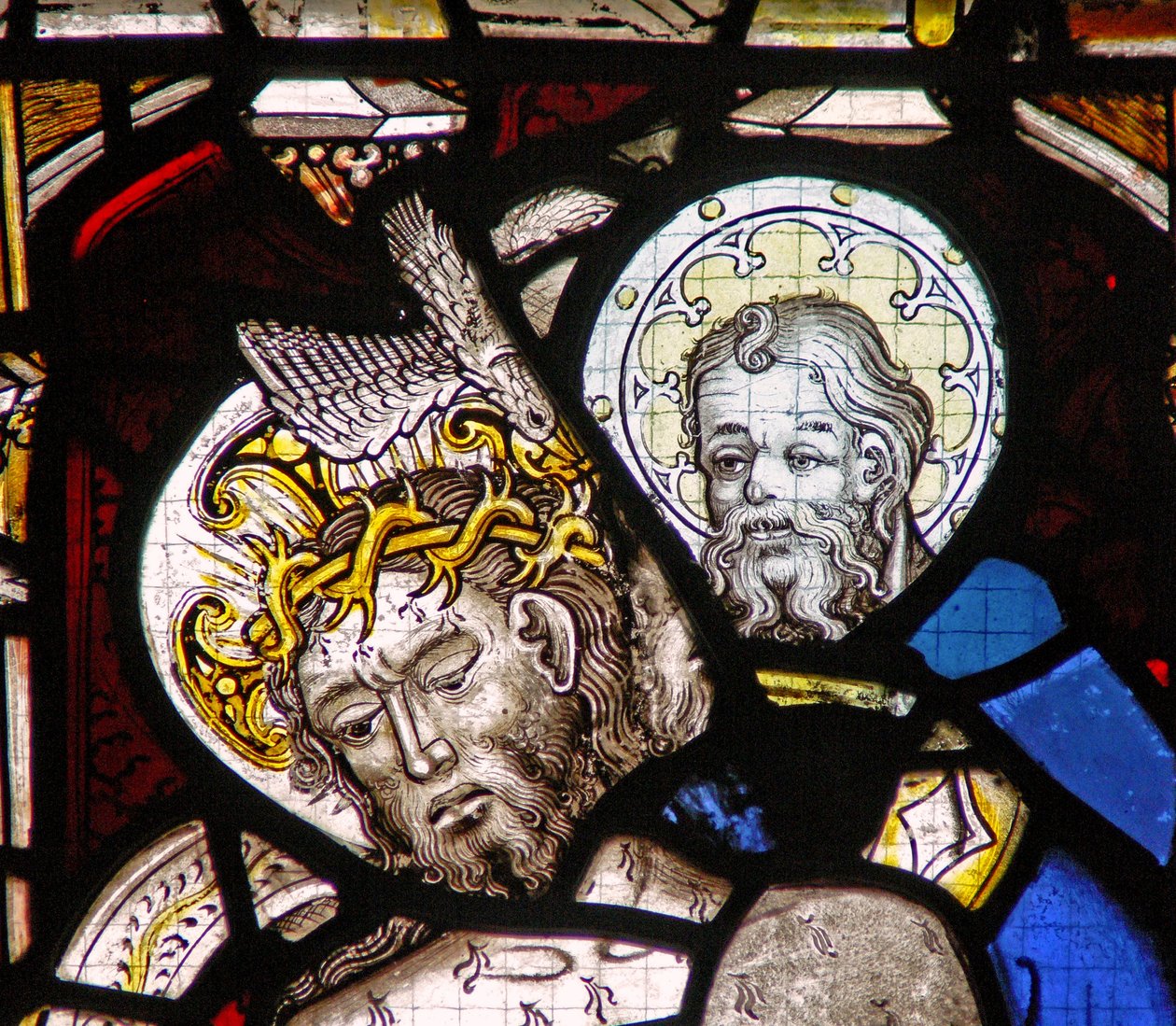 La fenêtre Est (Ew) représentant la Trinité et le donateur John Walker - English School