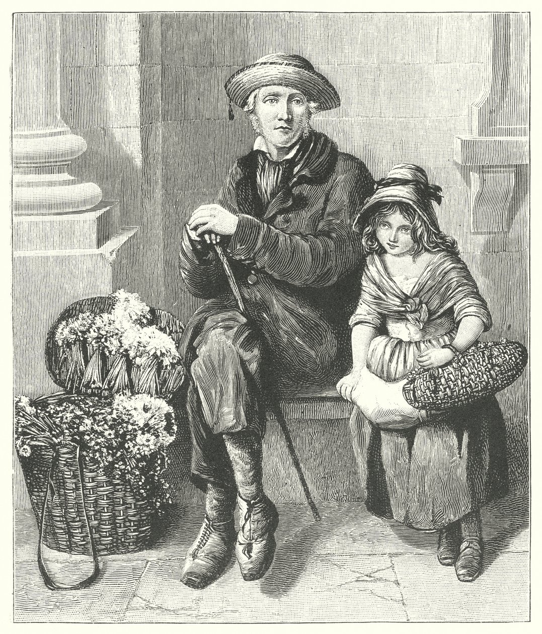 Les Gatheres de la fleur (litho) - English School