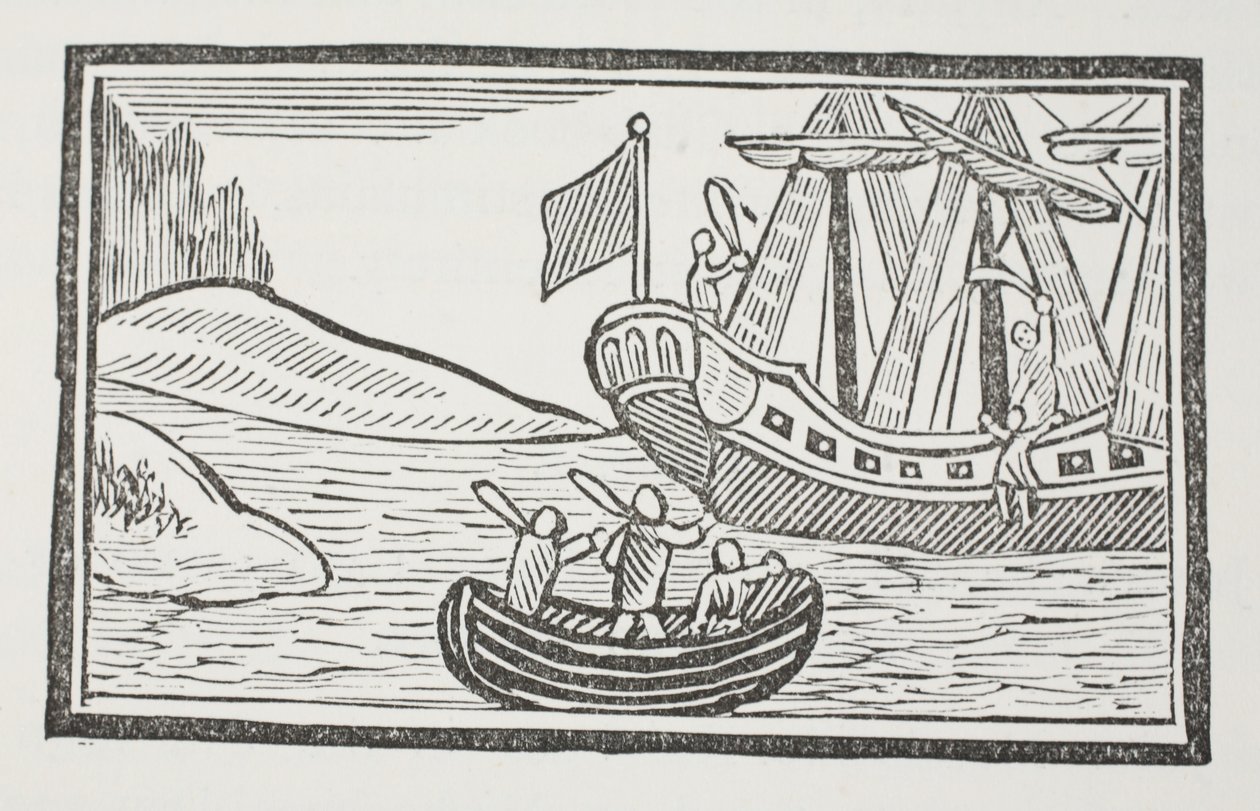 Les voyages étrangers de Sir John Mandeville, illustration de Chap-books du XVIIIe siècle par John Ashton, pub. 1882 - English School