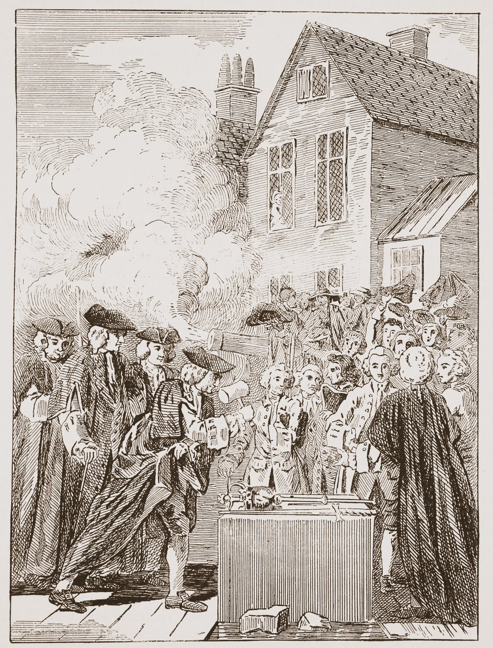 La première pierre du pont de Blackfriars, 1760, d