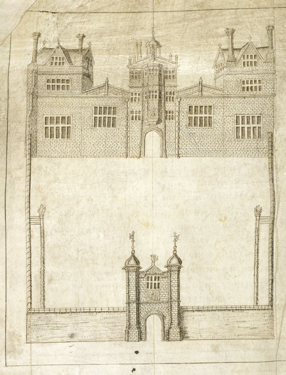 Façade de Wilton House (détail) - English School