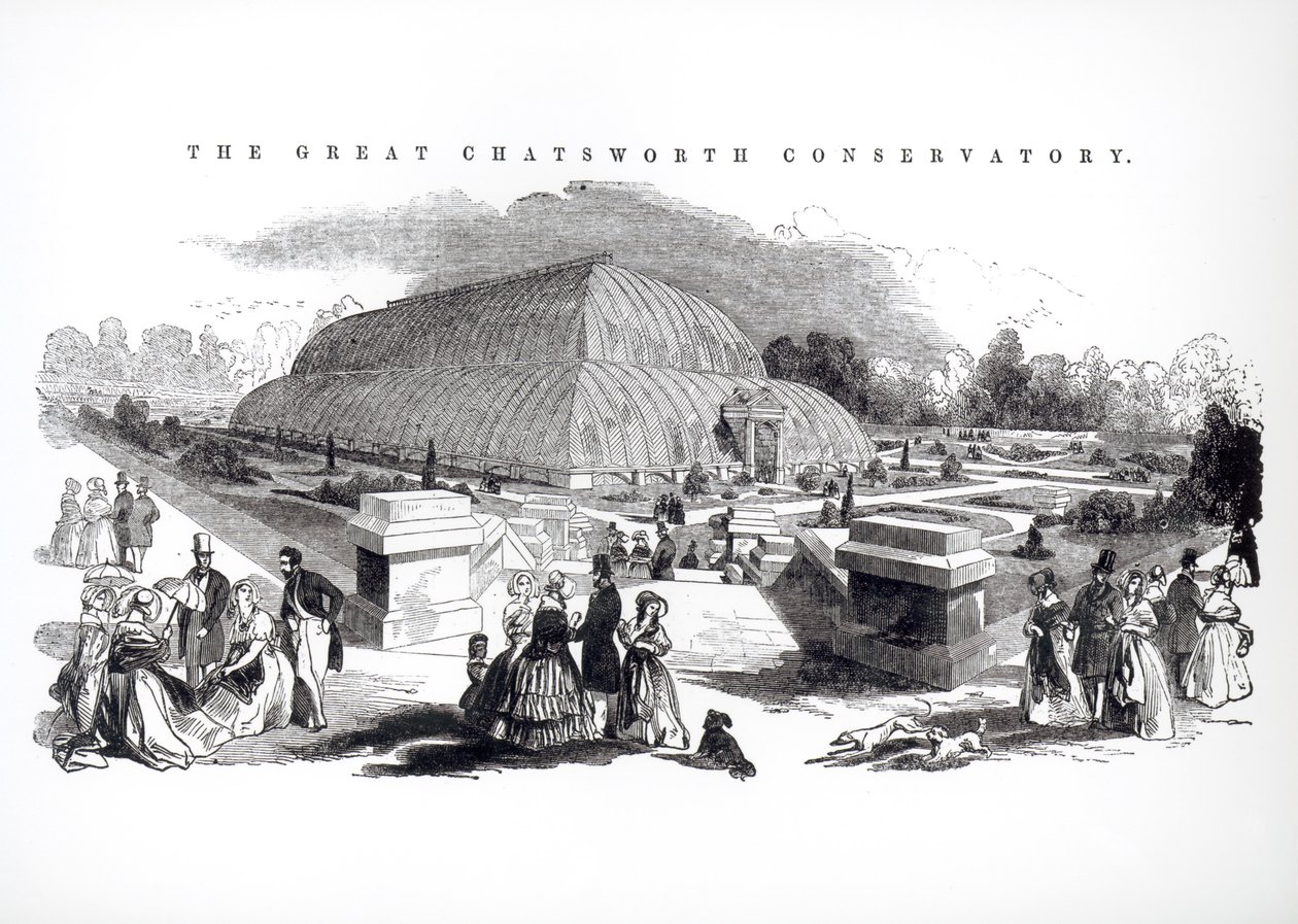 La grande serre de Chatsworth, 1844 - English School