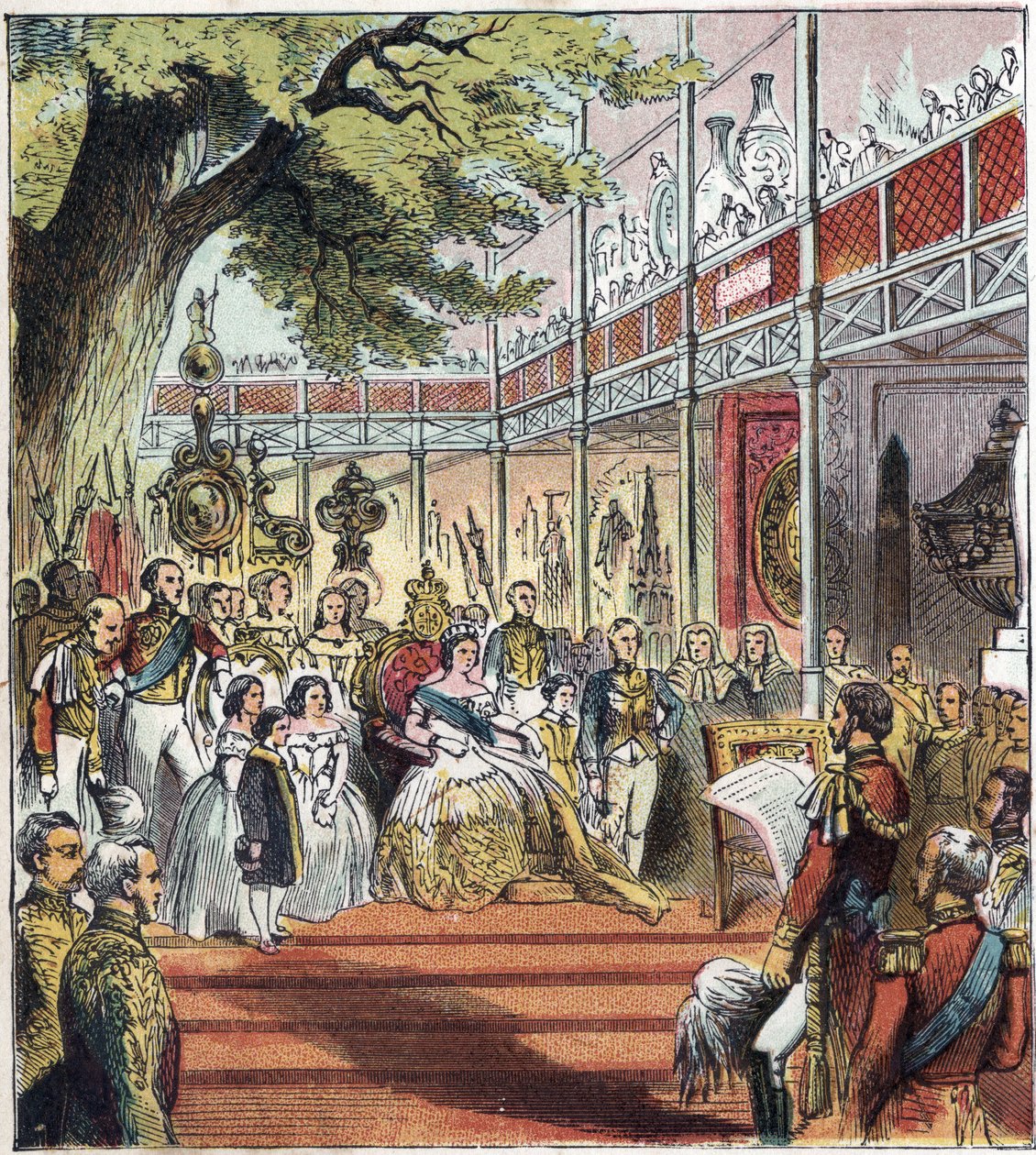 La Grande Exposition de Londres à Hyde Park en 1851. Grande Exposition de 1851. Un palais de verre a été construit à Hyde Park pour exposer de nombreuses choses de différentes nations du monde entier en 1851 - English School