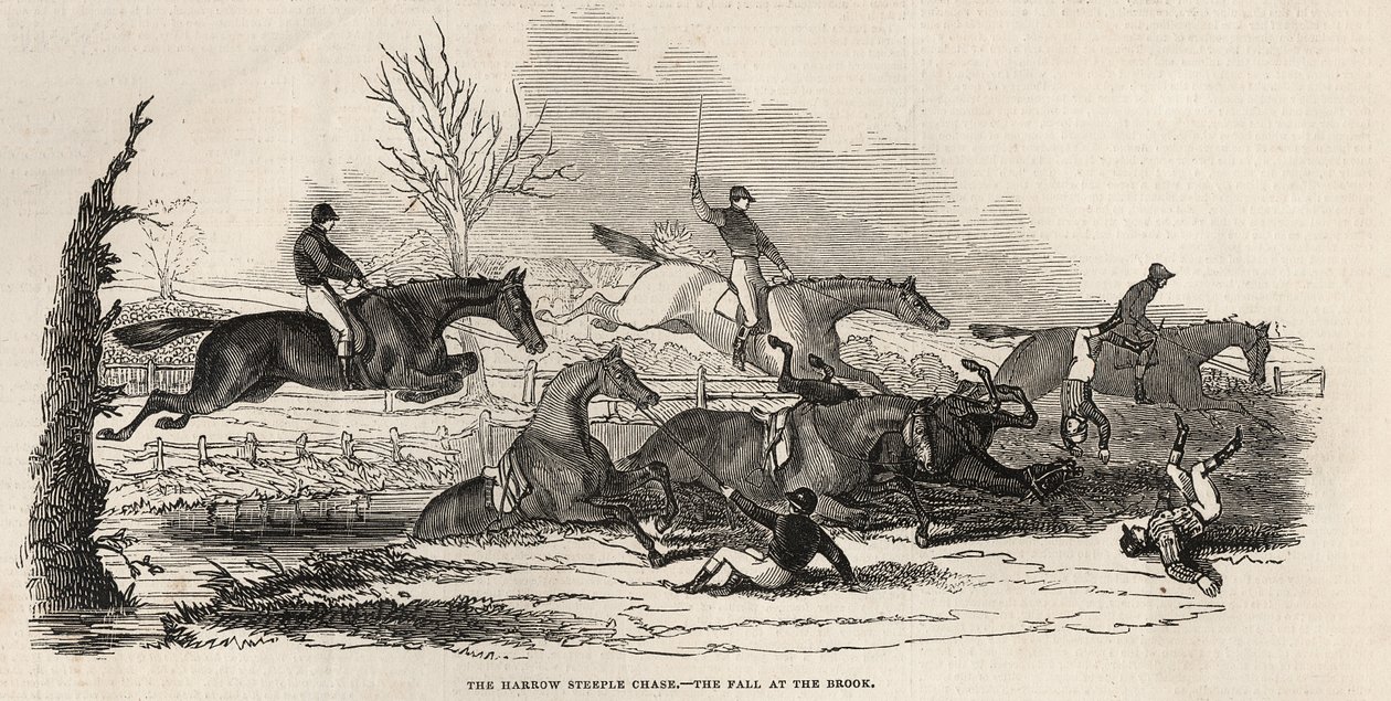 La course de steeple-chase de Harrow : La chute au ruisseau, de 