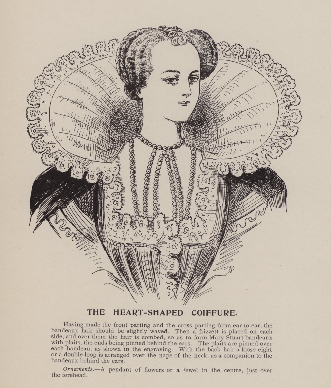 La Coiffure en forme de cœur (gravure) - English School