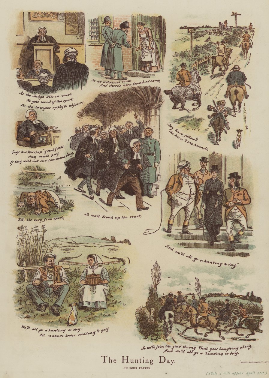 Le jour de la chasse (chromolitho) - English School