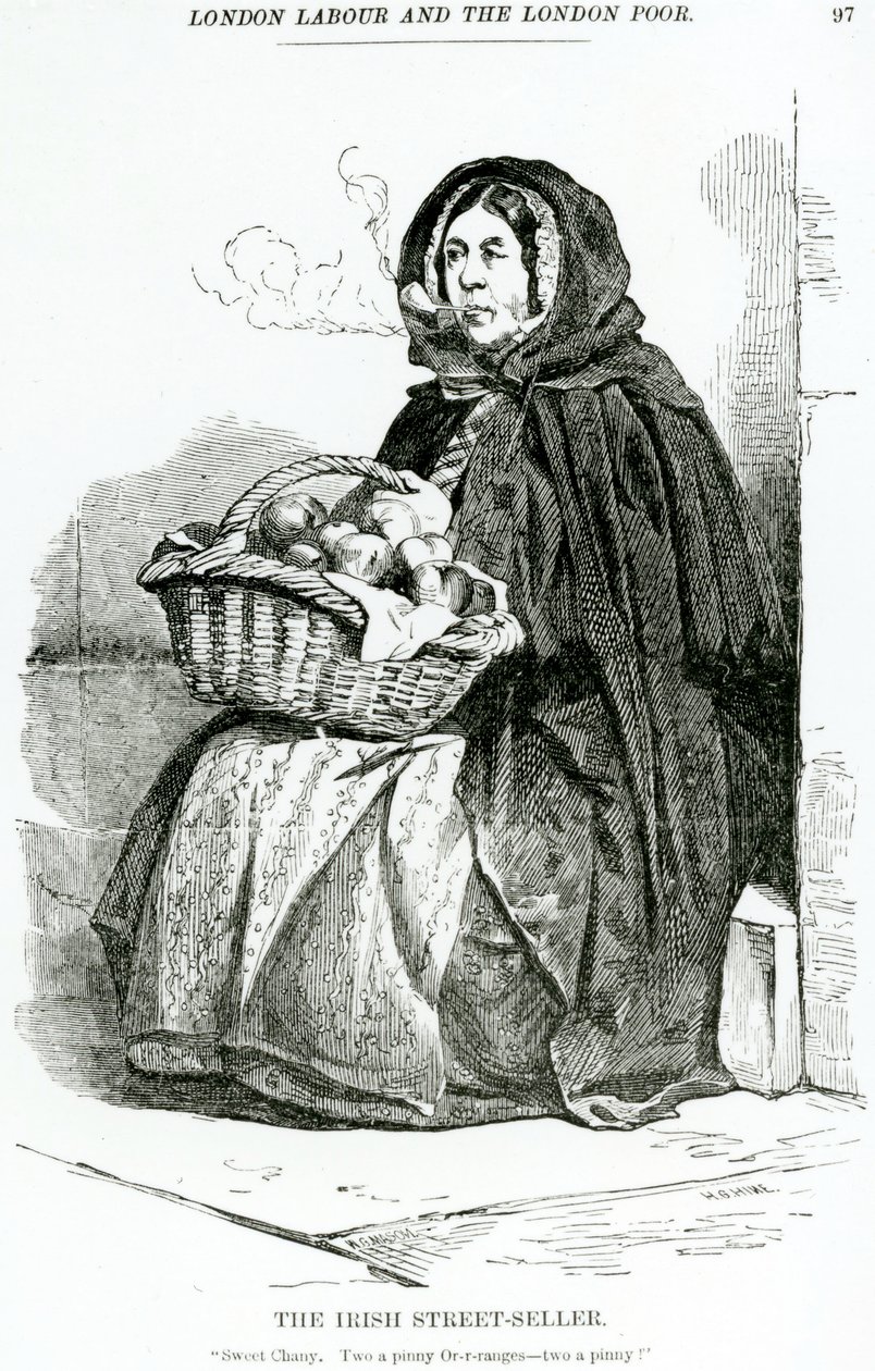 Le vendeur de rue irlandais, vers 1840 - English School