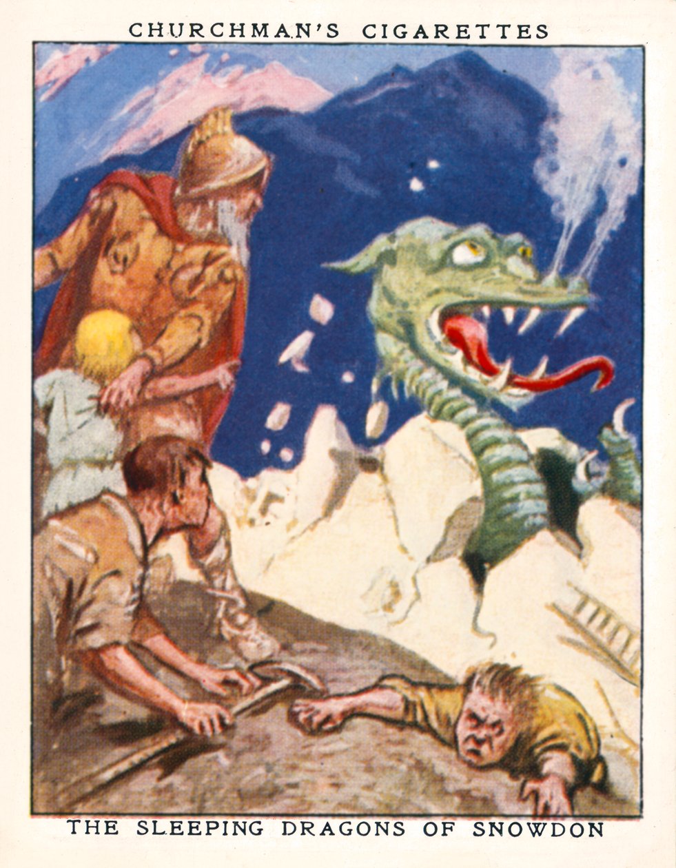 La légende de Saint Patrick et des serpents, Irlande (lithographie couleur) - English School