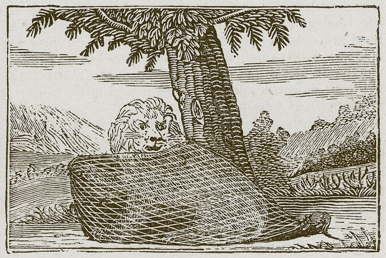Le lion et la souris (gravure) - English School