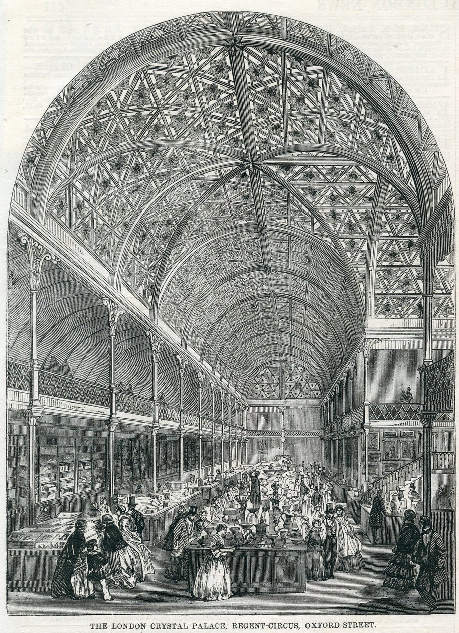 Le Crystal Palace de Londres, Regent Circus, Oxford Street, 1858 - English School