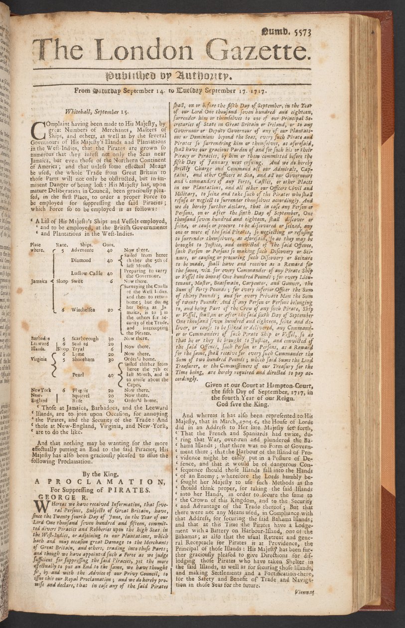 La Gazette de Londres, numéro 5573, page 1 - English School