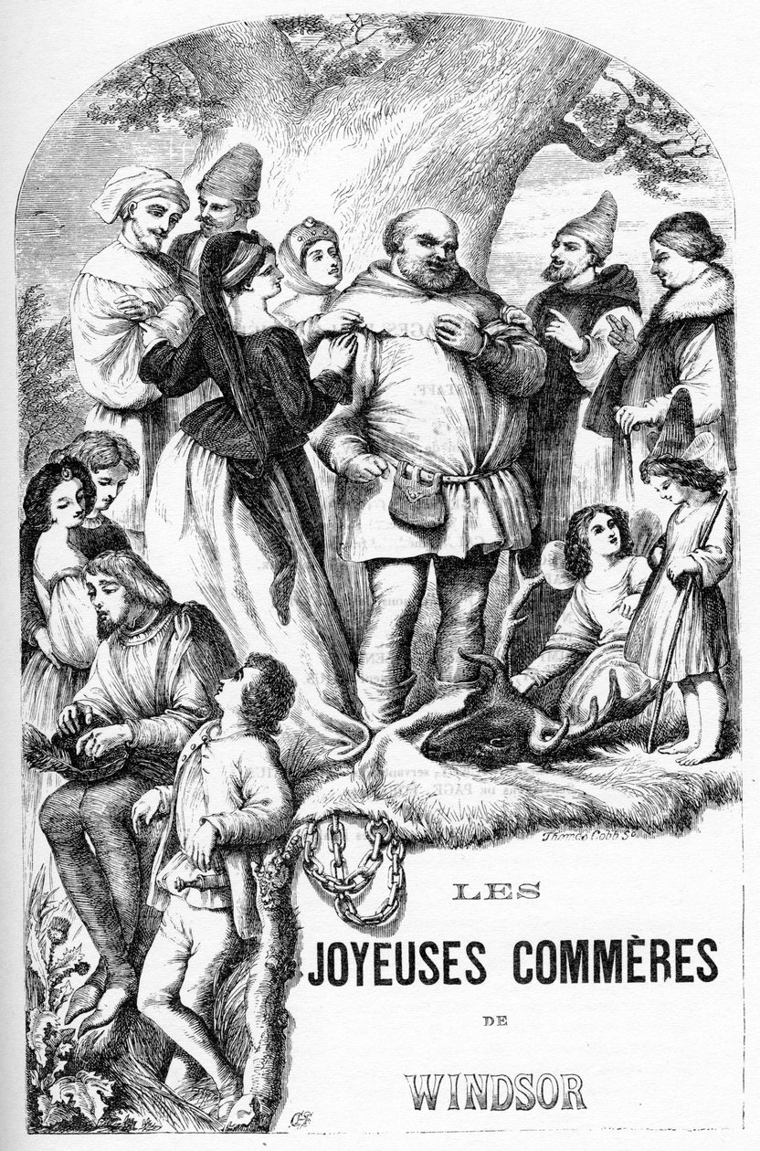 Les Joyeuses Commères de Windsor - Illustration dans "Œuvres complètes de William Shakespeare" 1866 - Les illustrations et la forme générale de cette édition sont empruntées au Shakespeare illustré de Cassell, publié à Londres - English School