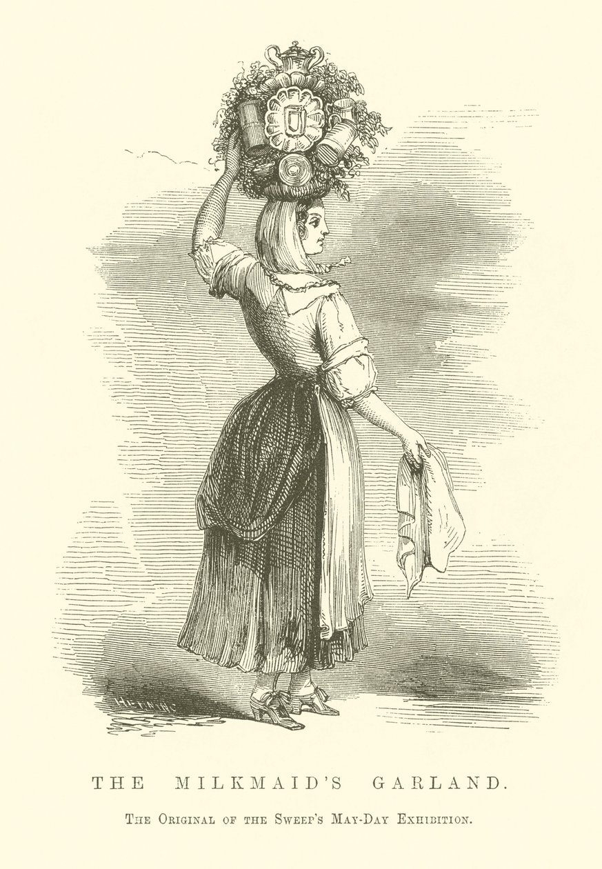 La guirlande de la laitière (gravure) - English School
