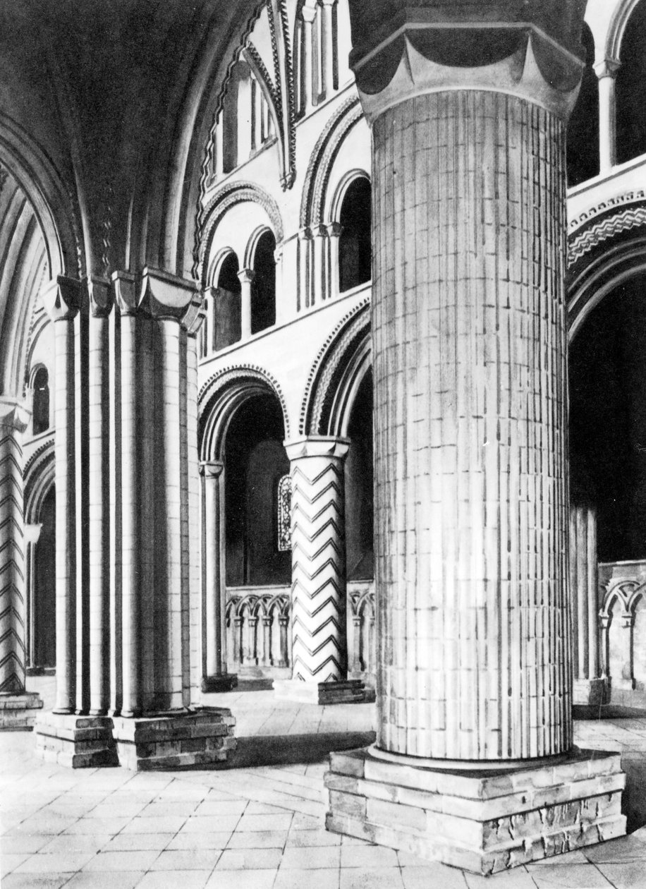 La Nef de la Cathédrale de Durham, 19ème Siècle - English School