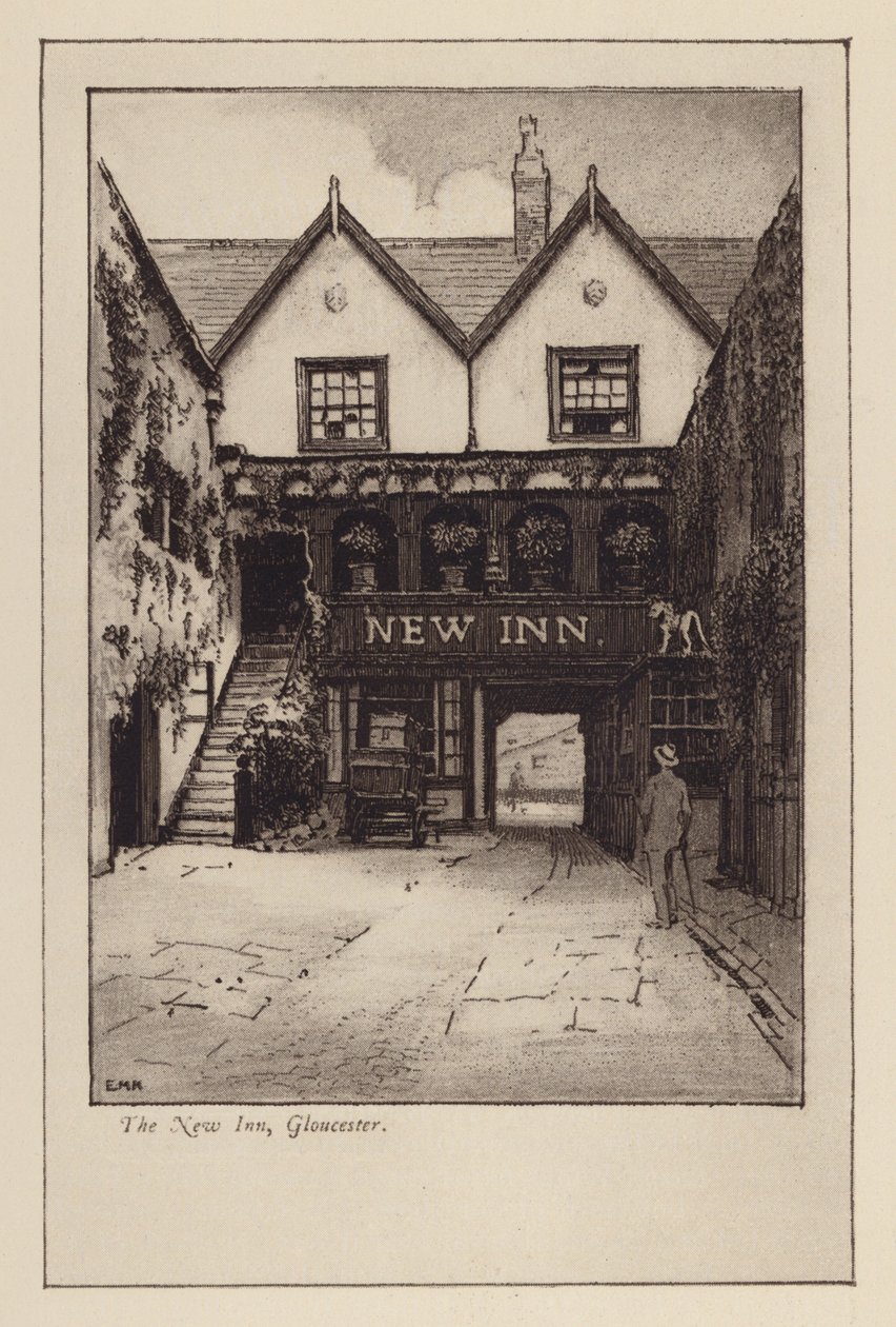The New Inn, Gloucester (lithographie) - English School