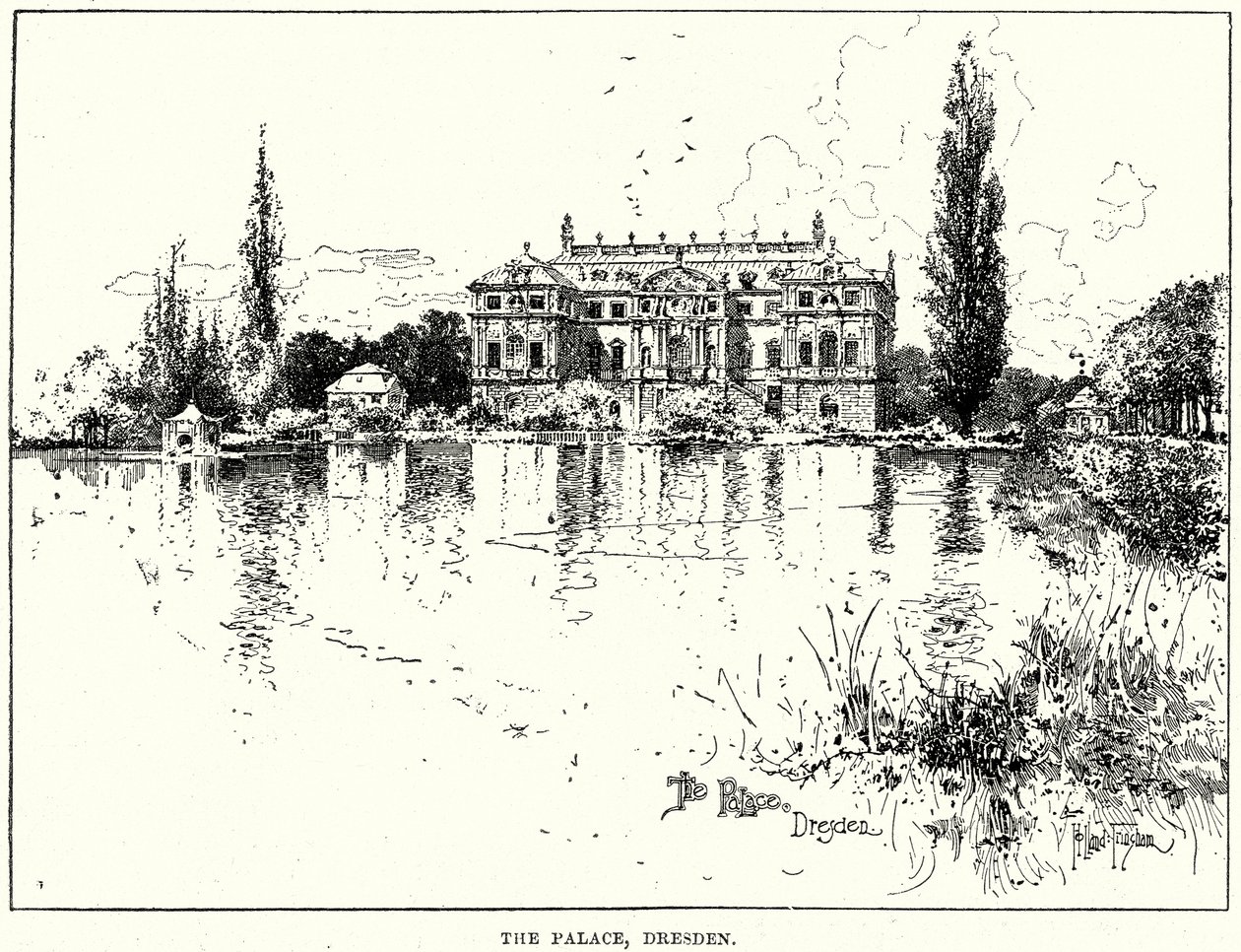 Le Palais, Dresde (gravure) - English School