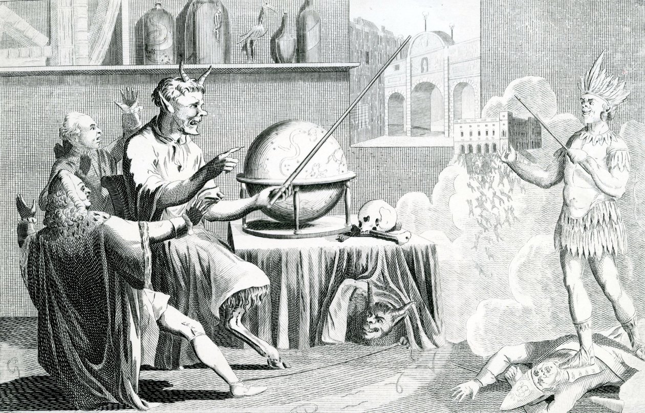 Le Parlement dissous, ou, le diable devenu diseur de bonne aventure, gravé par G. Terry - English School
