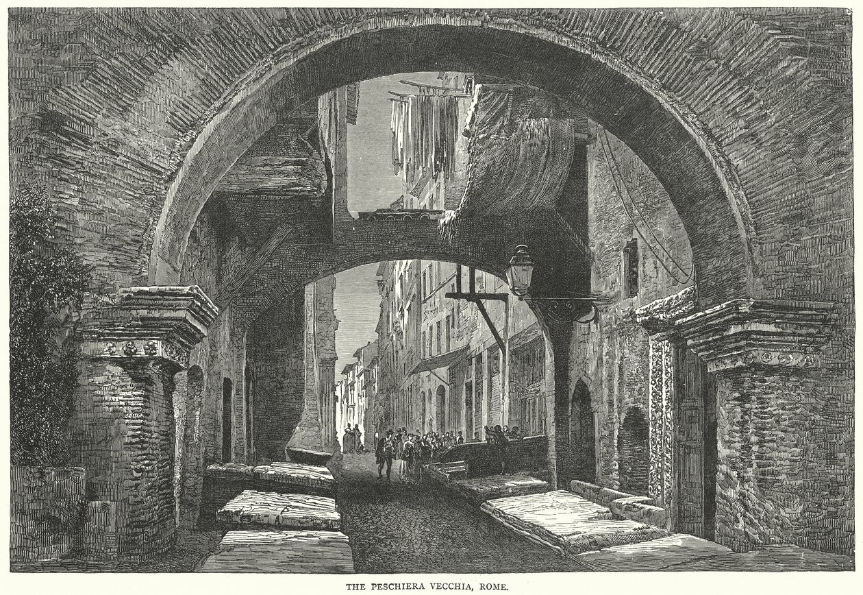 La Peschiera Vecchia, Rome (gravure) - English School