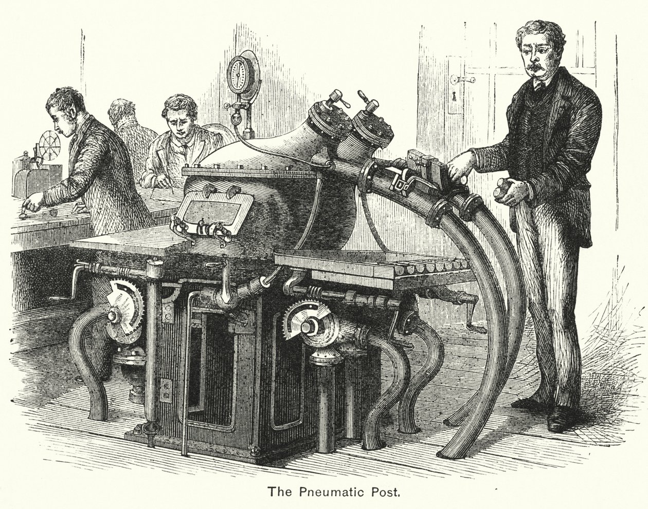 Le poteau pneumatique (gravure) - English School