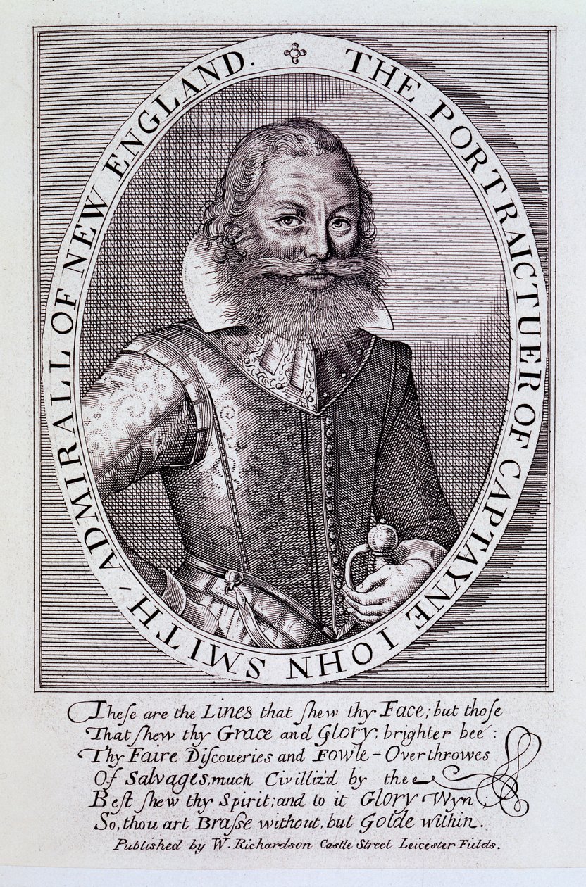 Le portrait du capitaine John Smith, amiral de la Nouvelle-Angleterre - English School