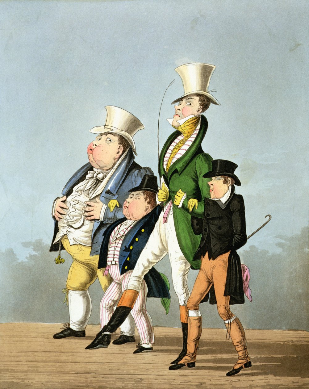 Les prix - Prix plein, demi-prix, prix élevé et prix bas, gravé par George Hunt, publié par Thomas McLean, 1827 - English School