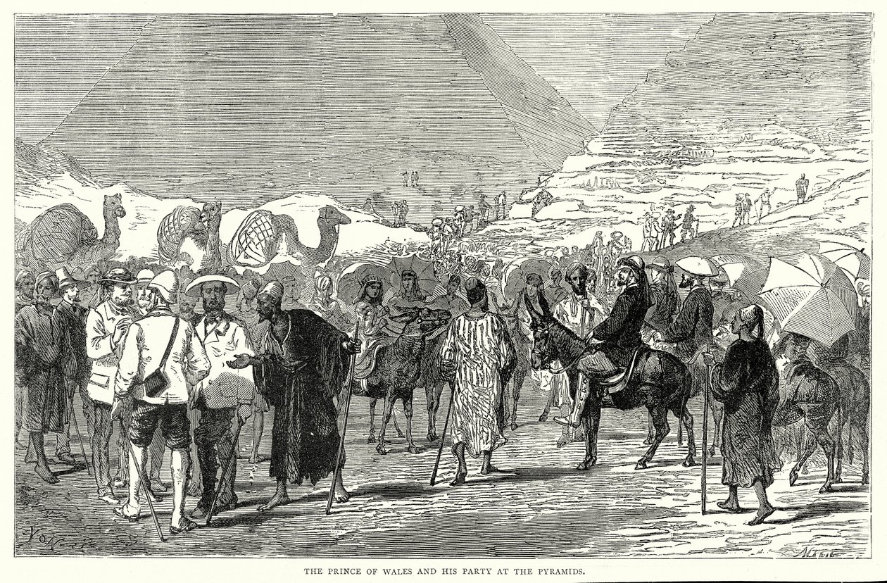 Le prince de Galles et sa fête aux Pyramides (gravure) - English School