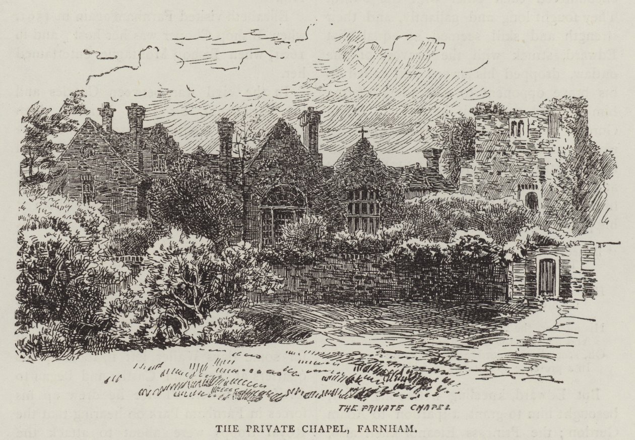 La chapelle privée, Farnham (gravure) - English School