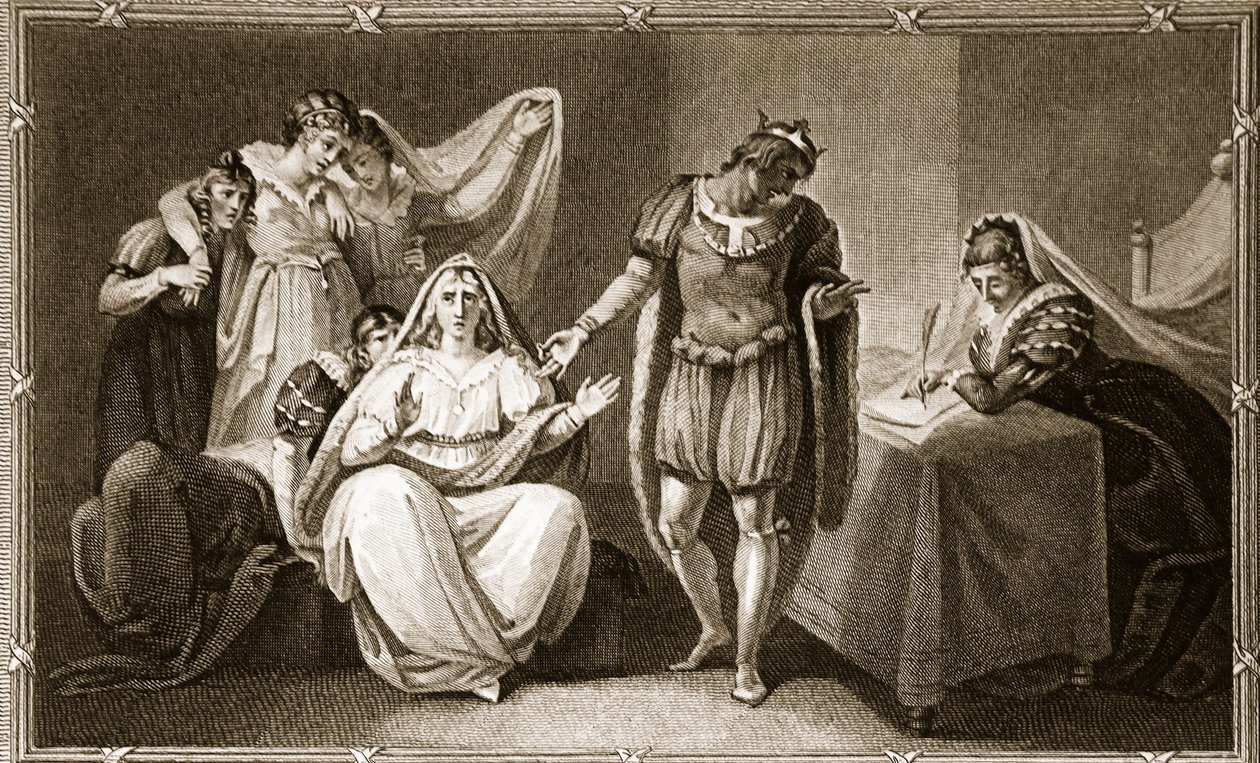 La reine douairière se mettant, elle et ses filles, sous la protection de Richard III, illustration de L