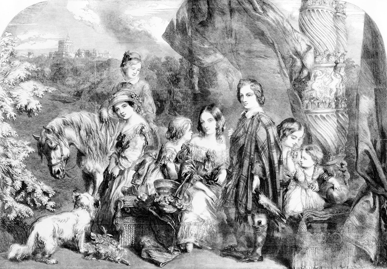 La reine et ses enfants à Windsor Great Park, de 