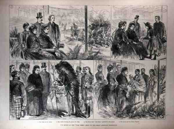 La reine au Wild West Show de la grande exposition américaine, de The Illustrated London News, 21 mai 1887 - English School