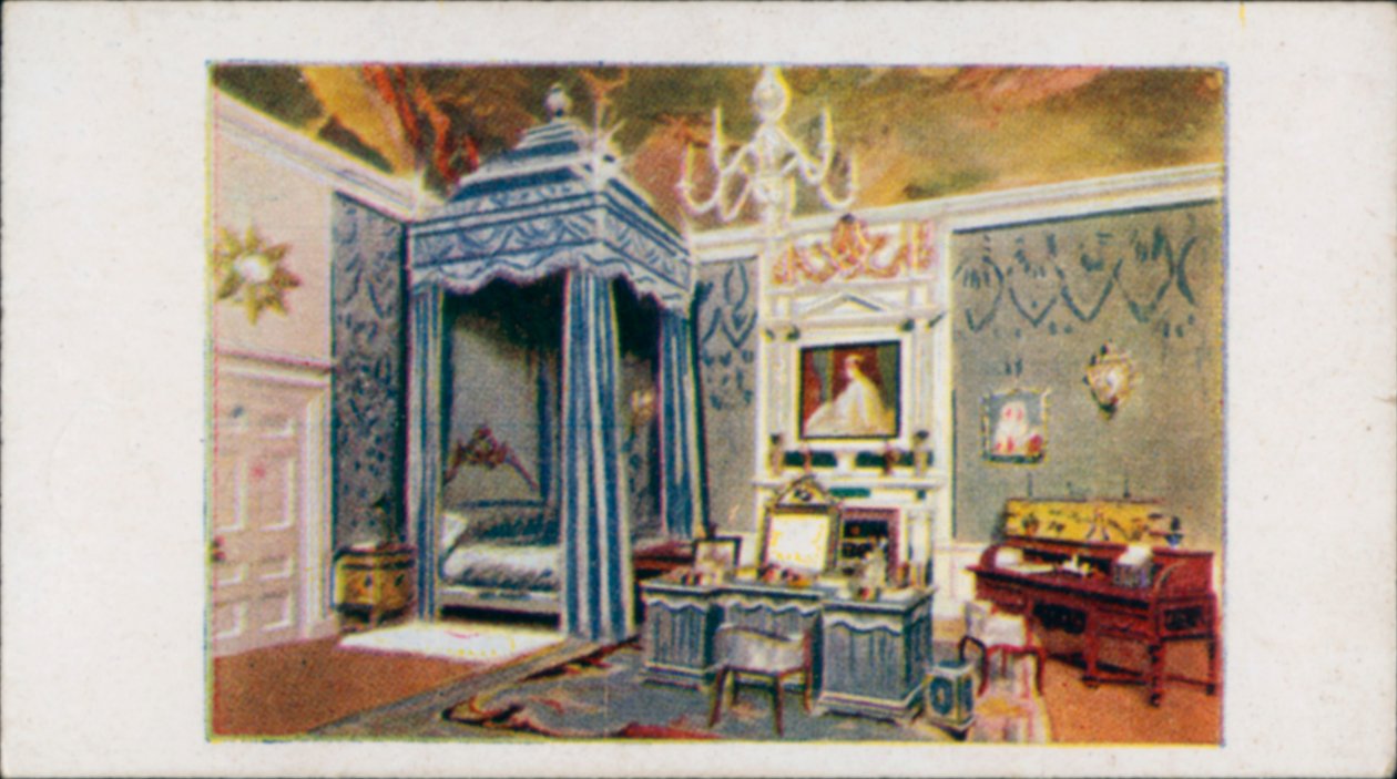 La maison de poupées de la Reine : La chambre de la reine II (lithographie couleur) - English School